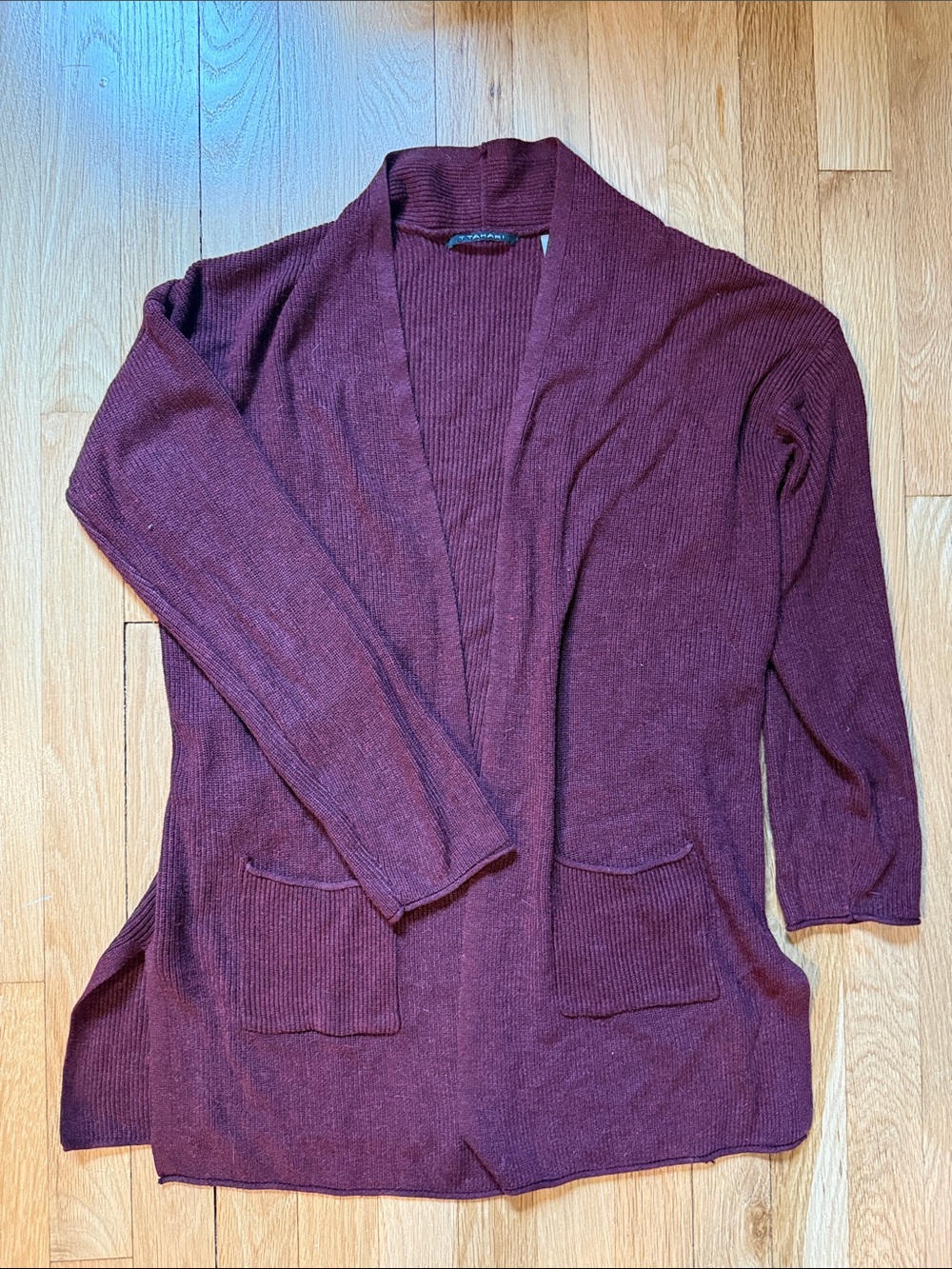 Women's Open-Front Cardigan Sweater - Burgundy